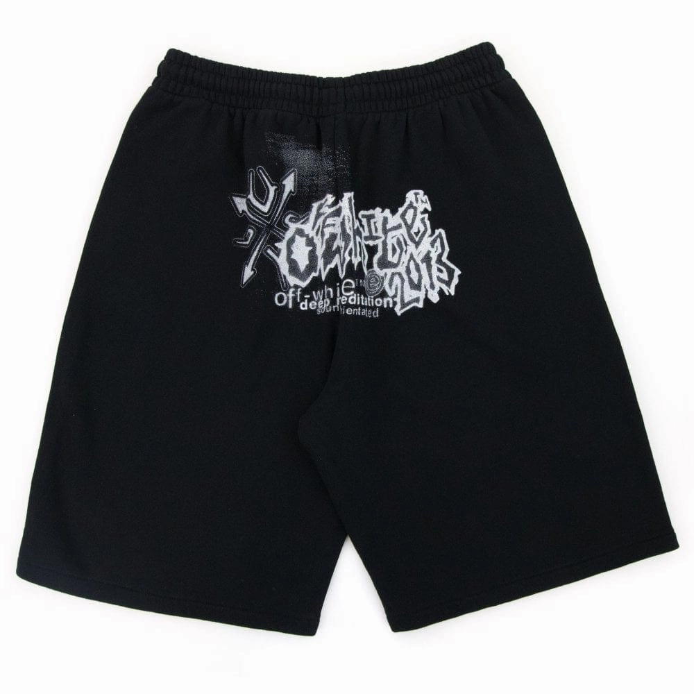 Off-White Tribal Style Skate Sweat Shorts Black