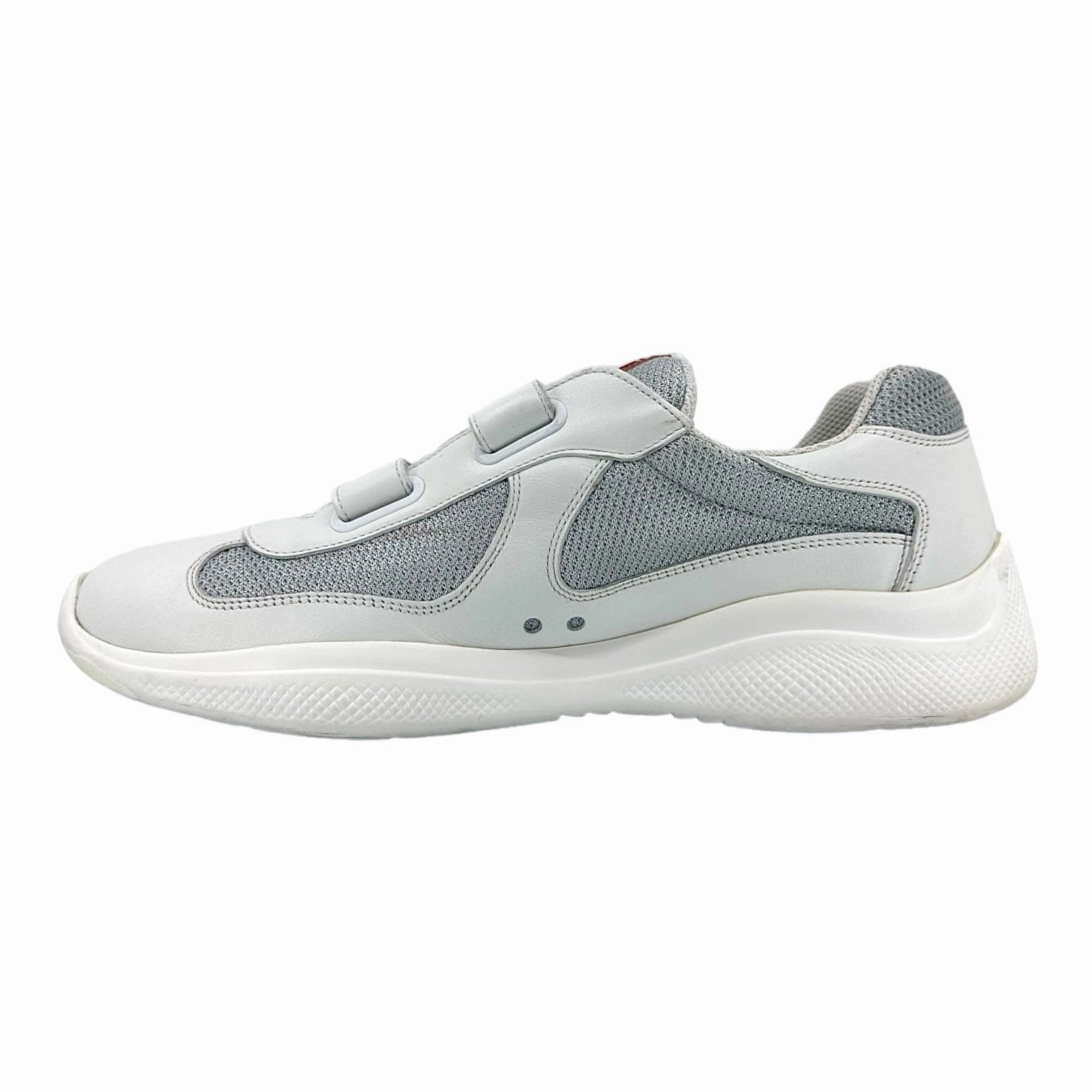 Prada America's Cup Strap Sneaker Low White Silver Pre-Owned