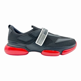 Prada Cloudbust Strap Sneaker Low Black Red Pre-Owned
