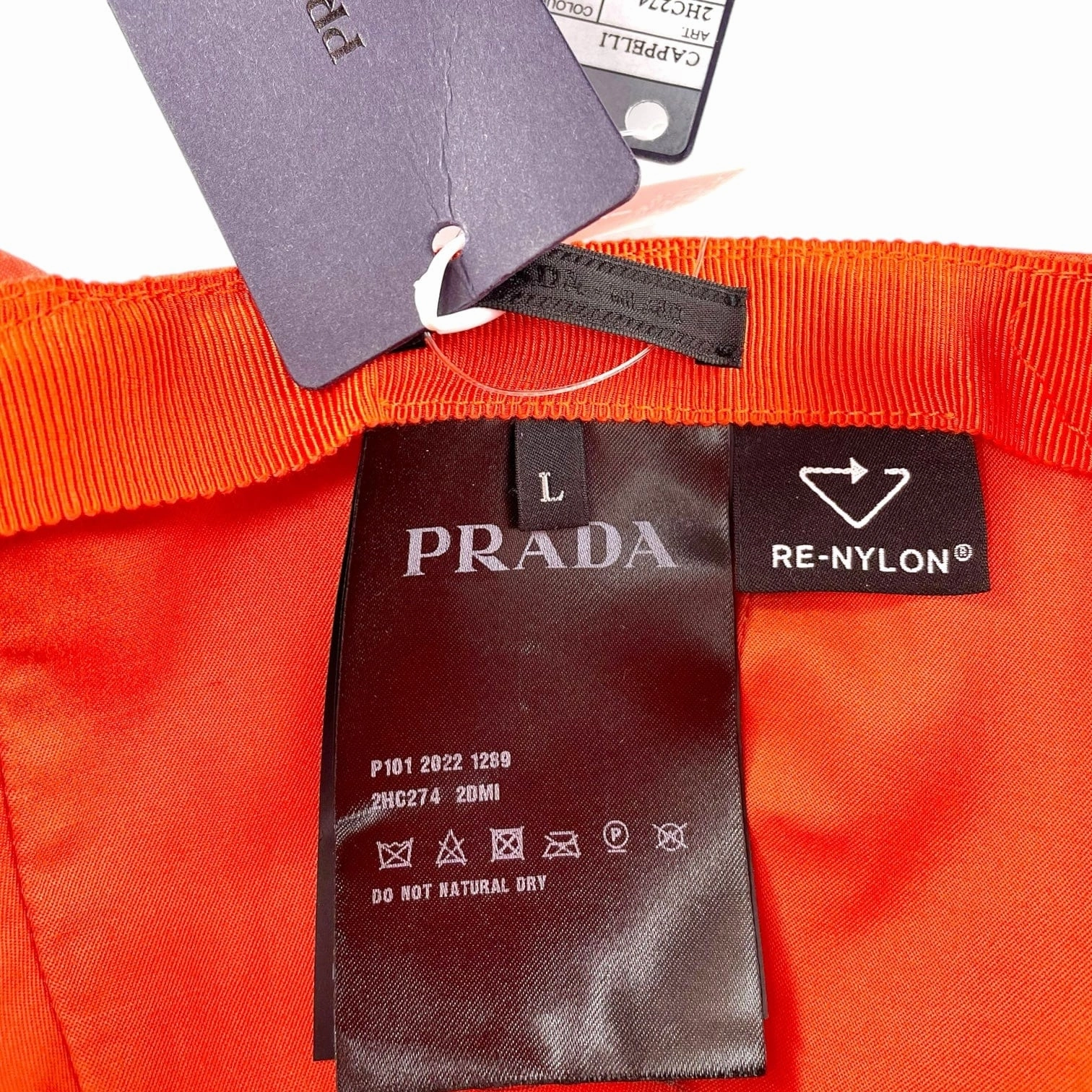 Prada Re-Nylon Baseball Hat Orange