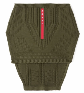 Prada Technical Neck Warmer Olive Green