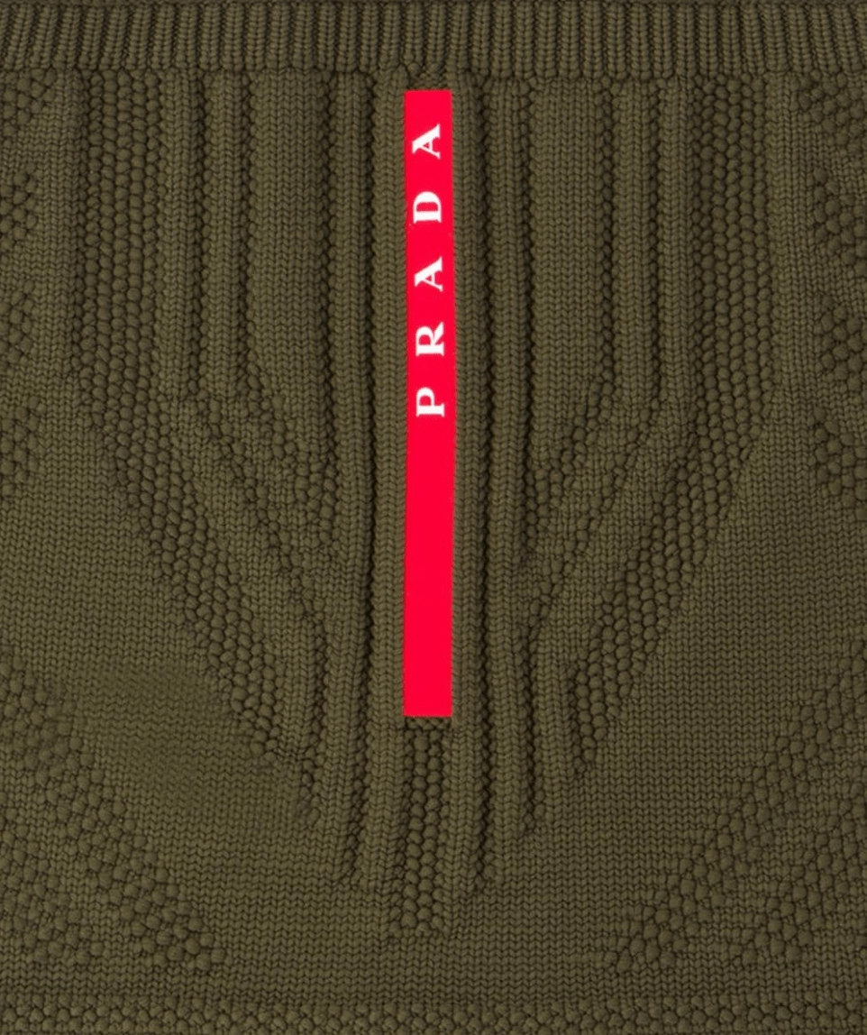 Prada Technical Neck Warmer Olive Green