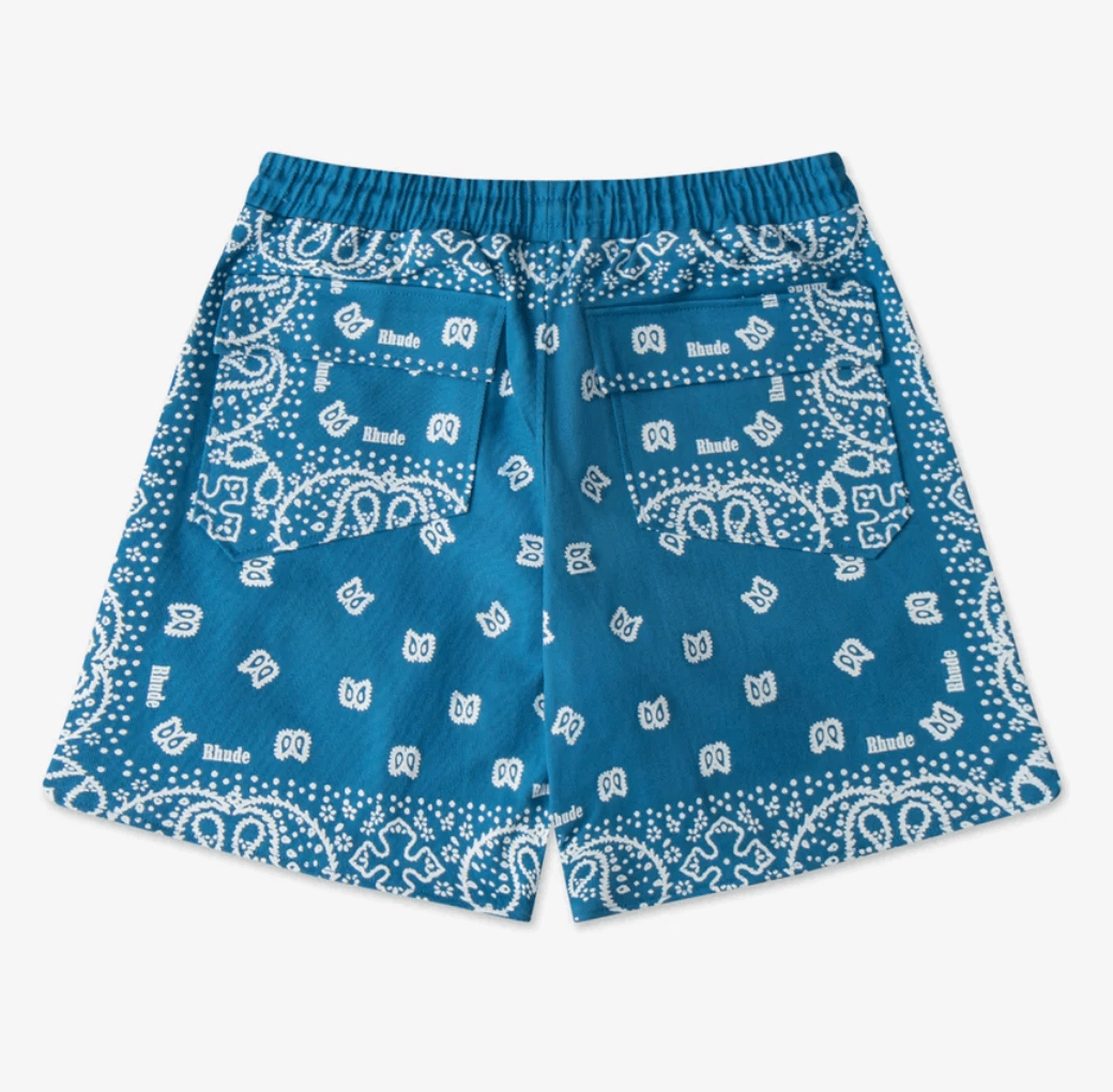 Rhude Bandana Shorts Marine Blue