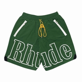Rhude Logo Nylon Shorts Green