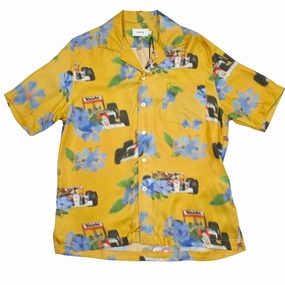 Rhude Loix Silk Shirt Sleeve Button Up Yellow