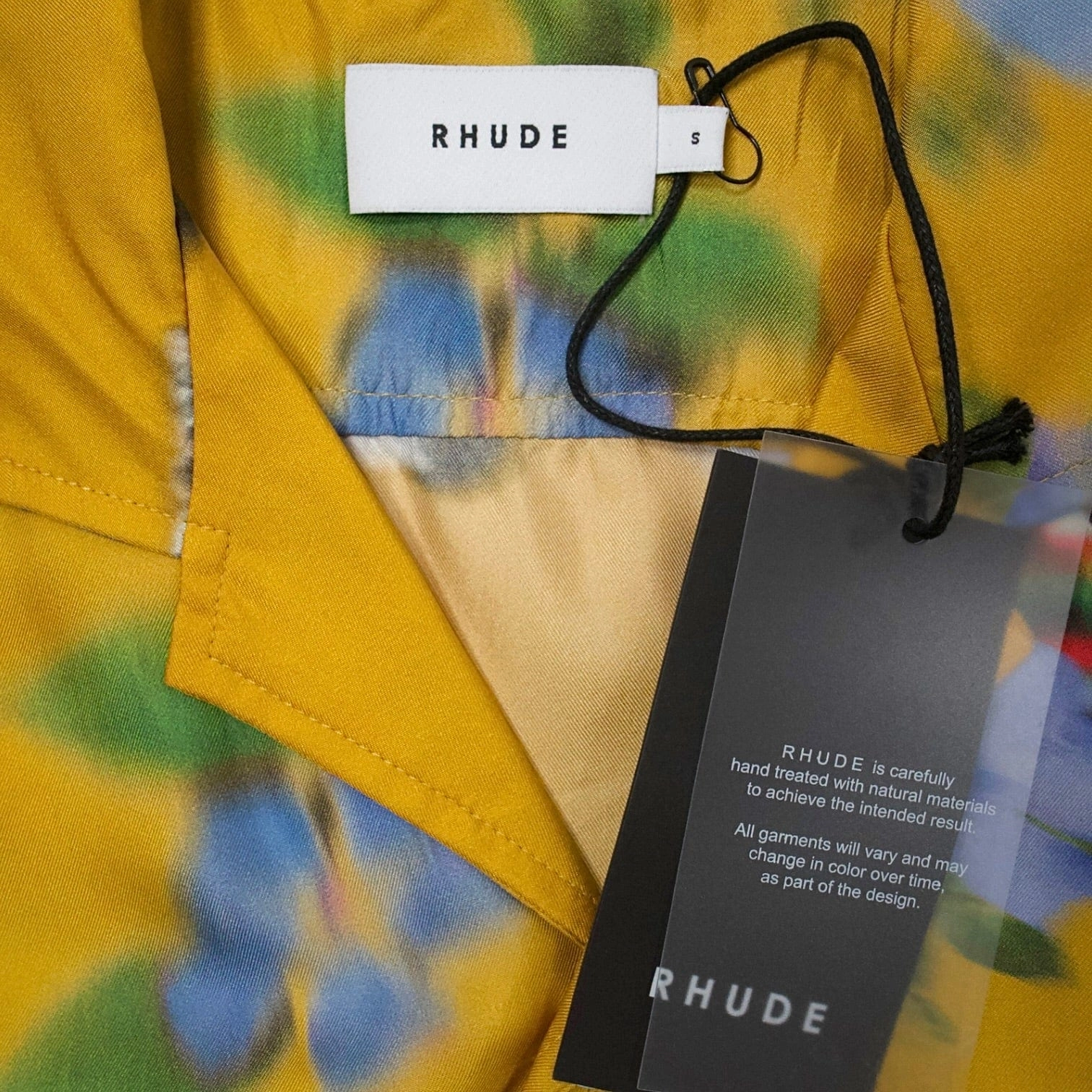 Rhude Loix Silk Shirt Sleeve Button Up Yellow