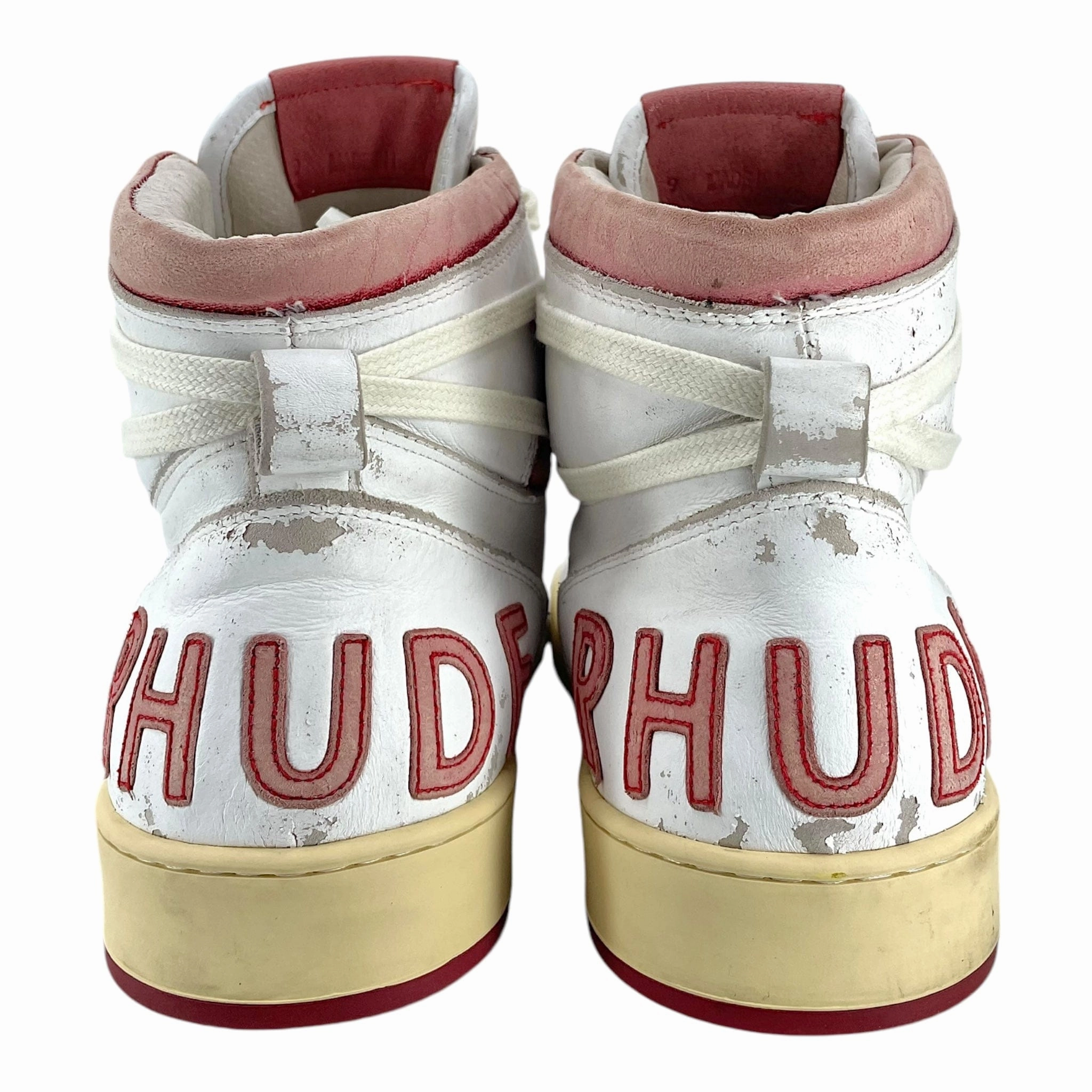 Rhude Rhecess Distressed Sneaker High White Red Pre-Owned