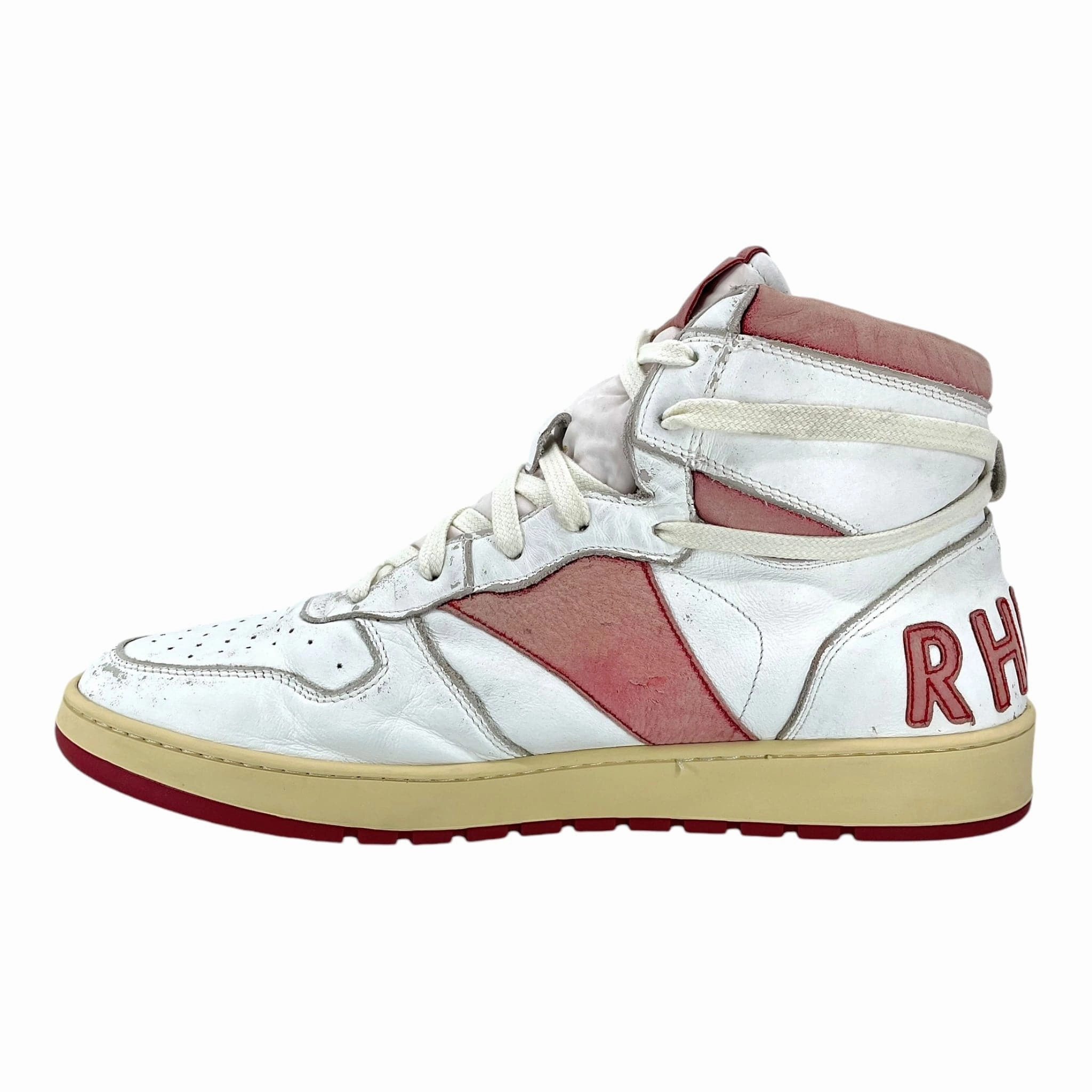 Rhude Rhecess Distressed Sneaker High White Red Pre-Owned
