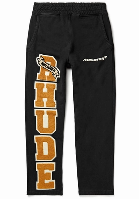 Rhude x Mclaren Chenille Patch Sweatpants Black Cream Multi