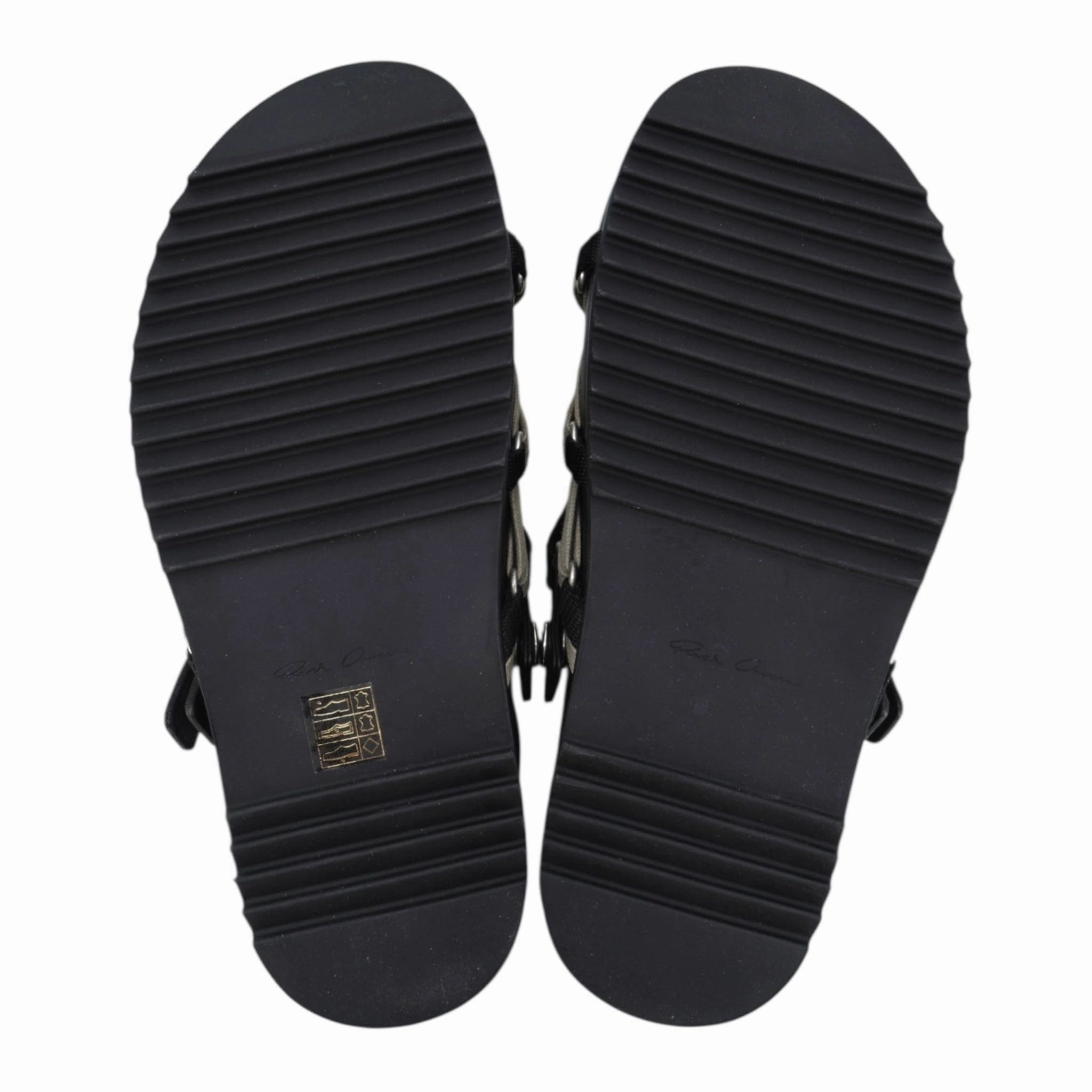 Rick Owens Hollywood Megalaced Mule Sandal Granola Black