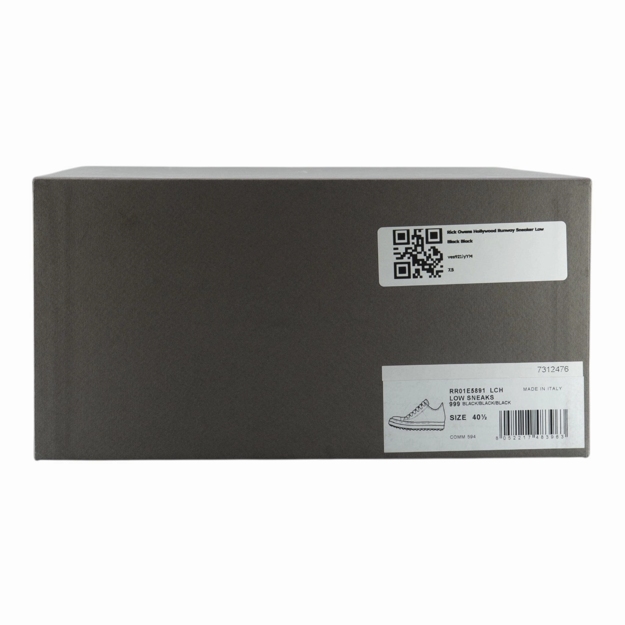 Rick Owens Hollywood Runway Sneaker Low Black Black