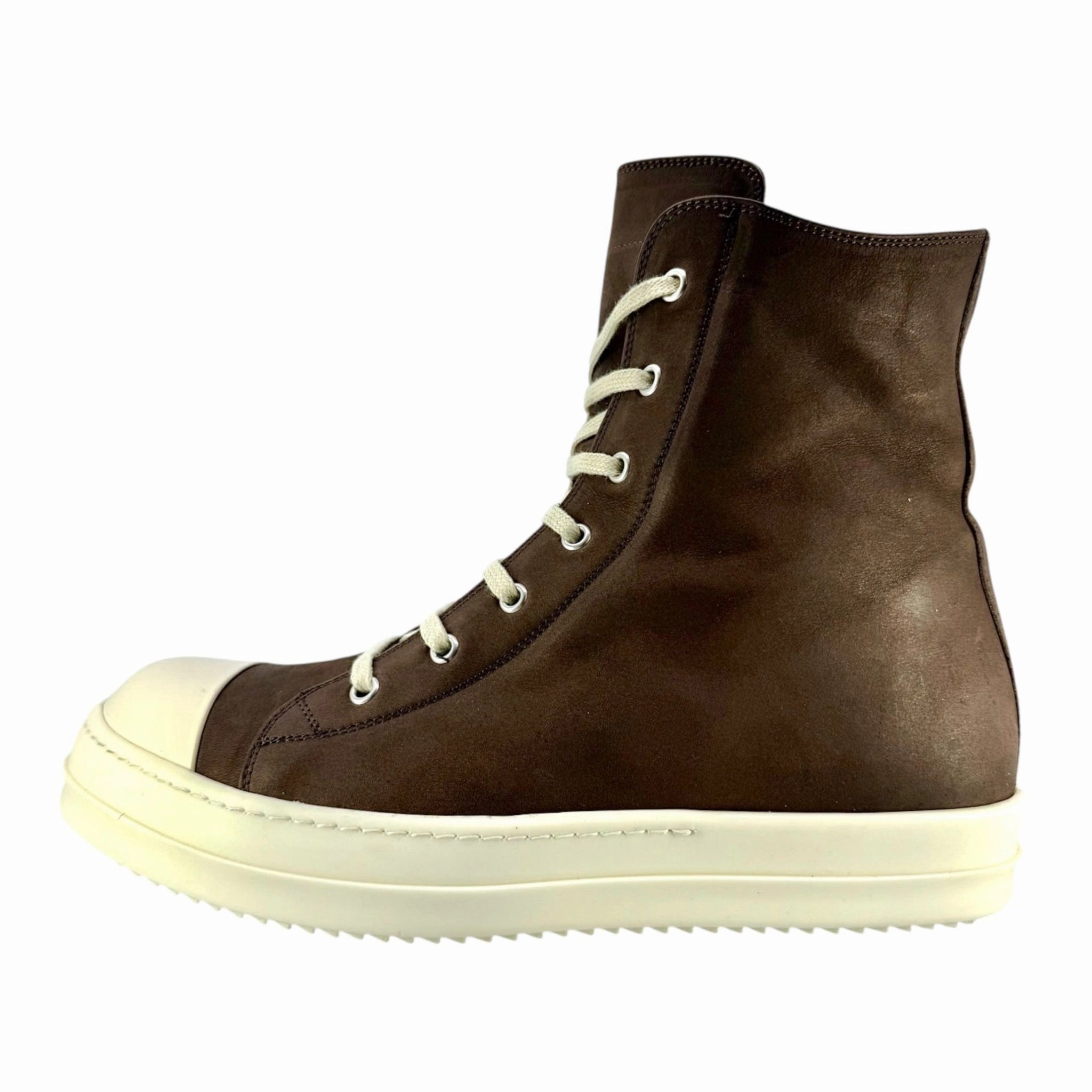 Rick Owens Luxor Scarpe Pelle Sneaker High Brown Milk Pre-Owned
