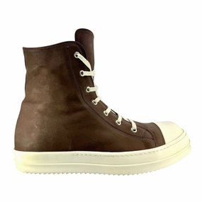 Rick Owens Luxor Scarpe Pelle Sneaker High Brown Milk Pre-Owned