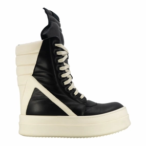 Rick Owens Mega Bumper Geobasket High Sneaker Black Milk Pre-Owned