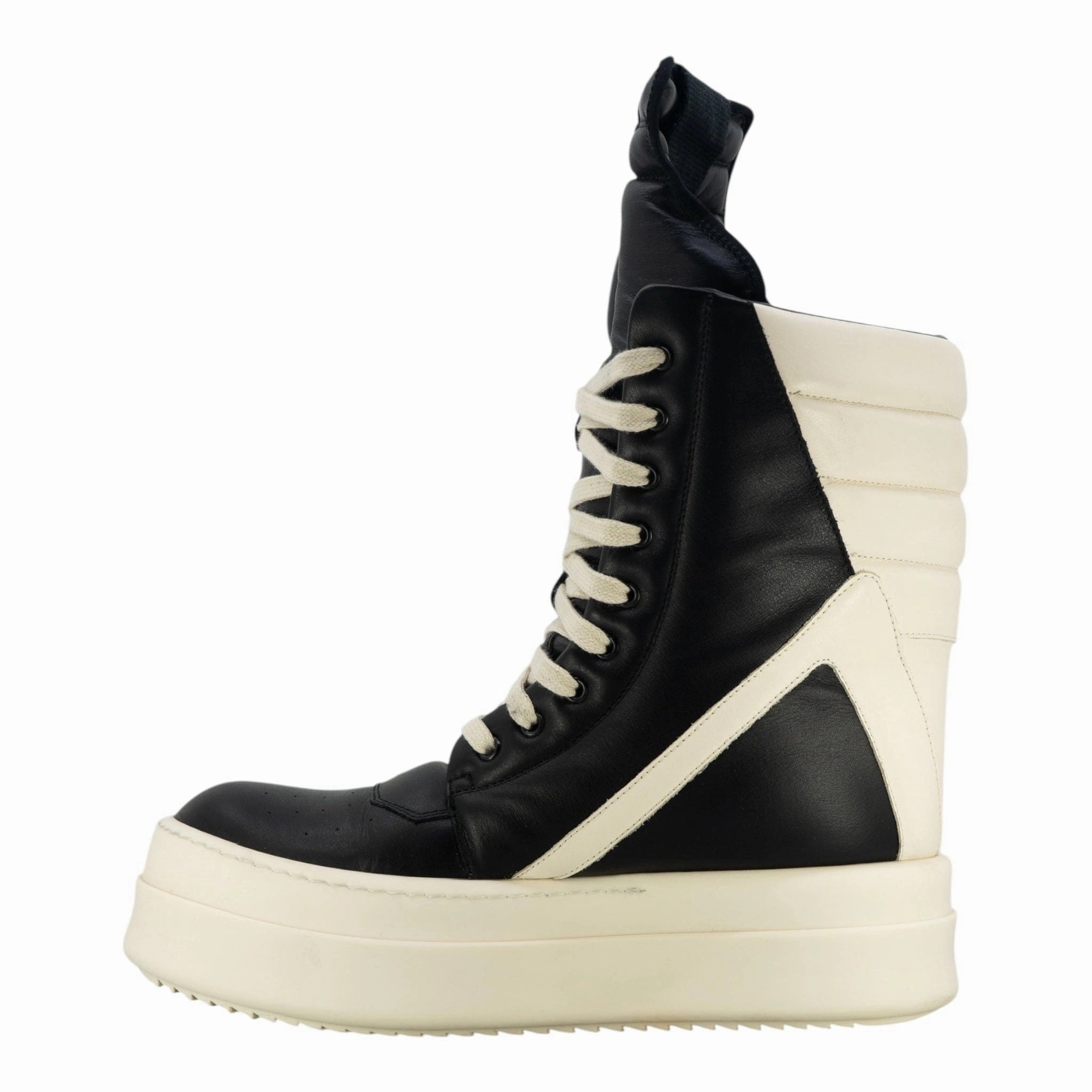 Rick Owens Mega Bumper Geobasket High Sneaker Black Milk Pre-Owned