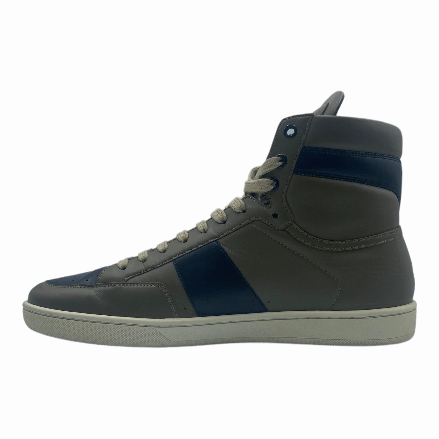 Saint Laurent SL/10H Trainer High Black White Olive Green Pre-Owned