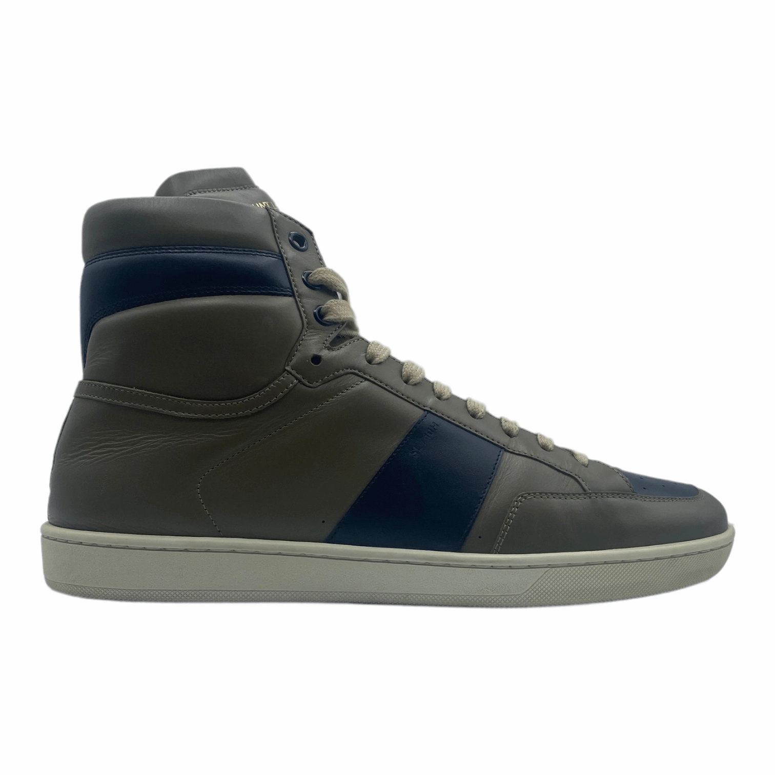 Saint Laurent SL/10H Trainer High Black White Olive Green Pre-Owned
