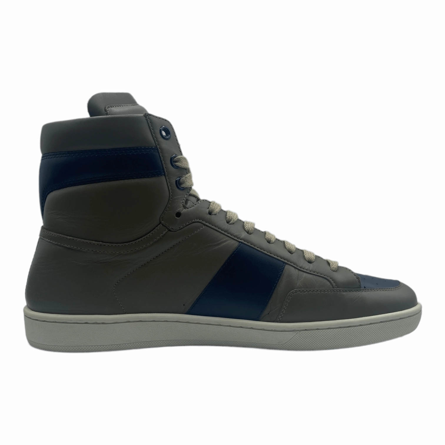 Saint Laurent SL/10H Trainer High Black White Olive Green Pre-Owned