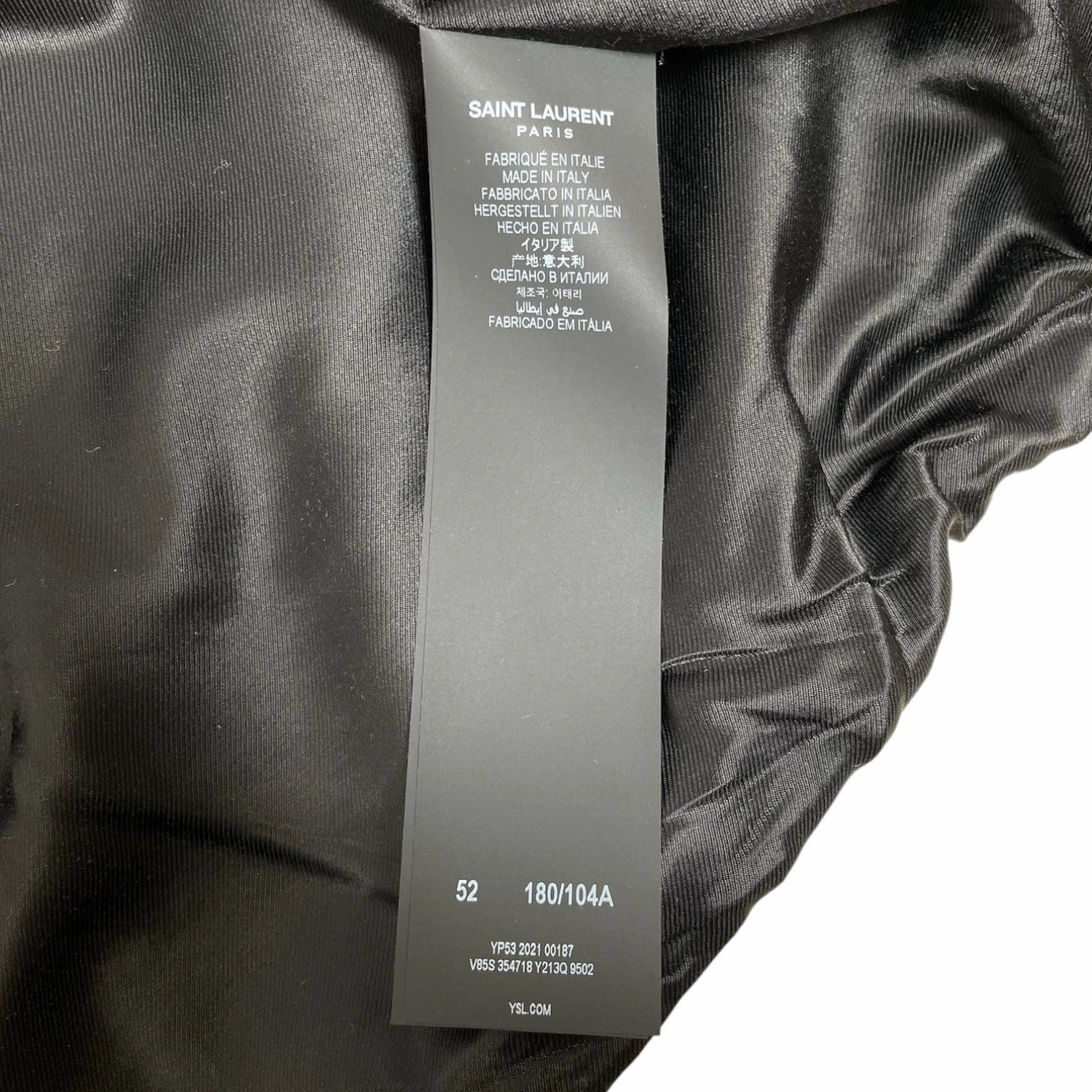 Saint Laurent Teddy Varsity Jacket Natural Black Pre-Owned