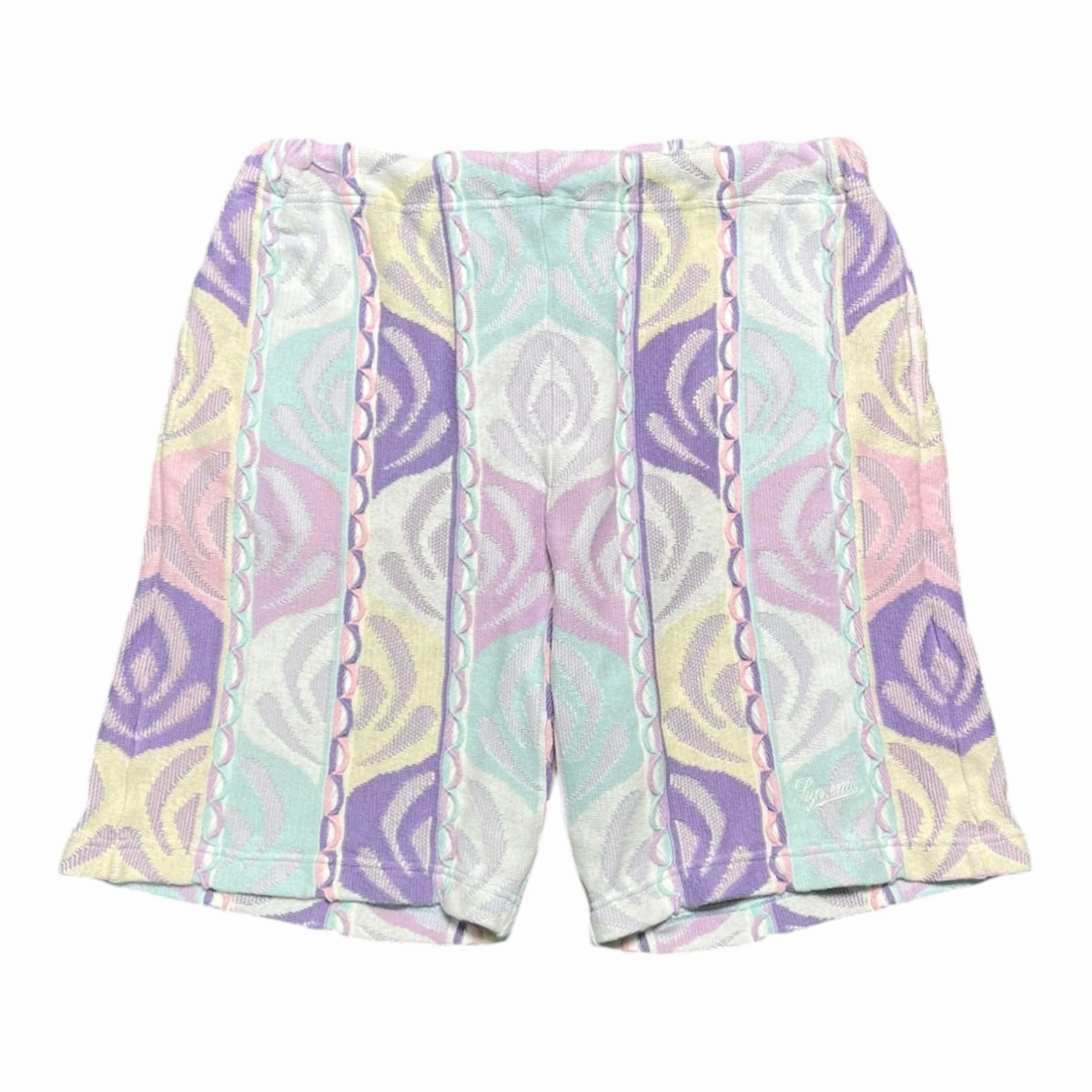Supreme Abstract Textured Knit Shorts Pale Blue Pre-Owned