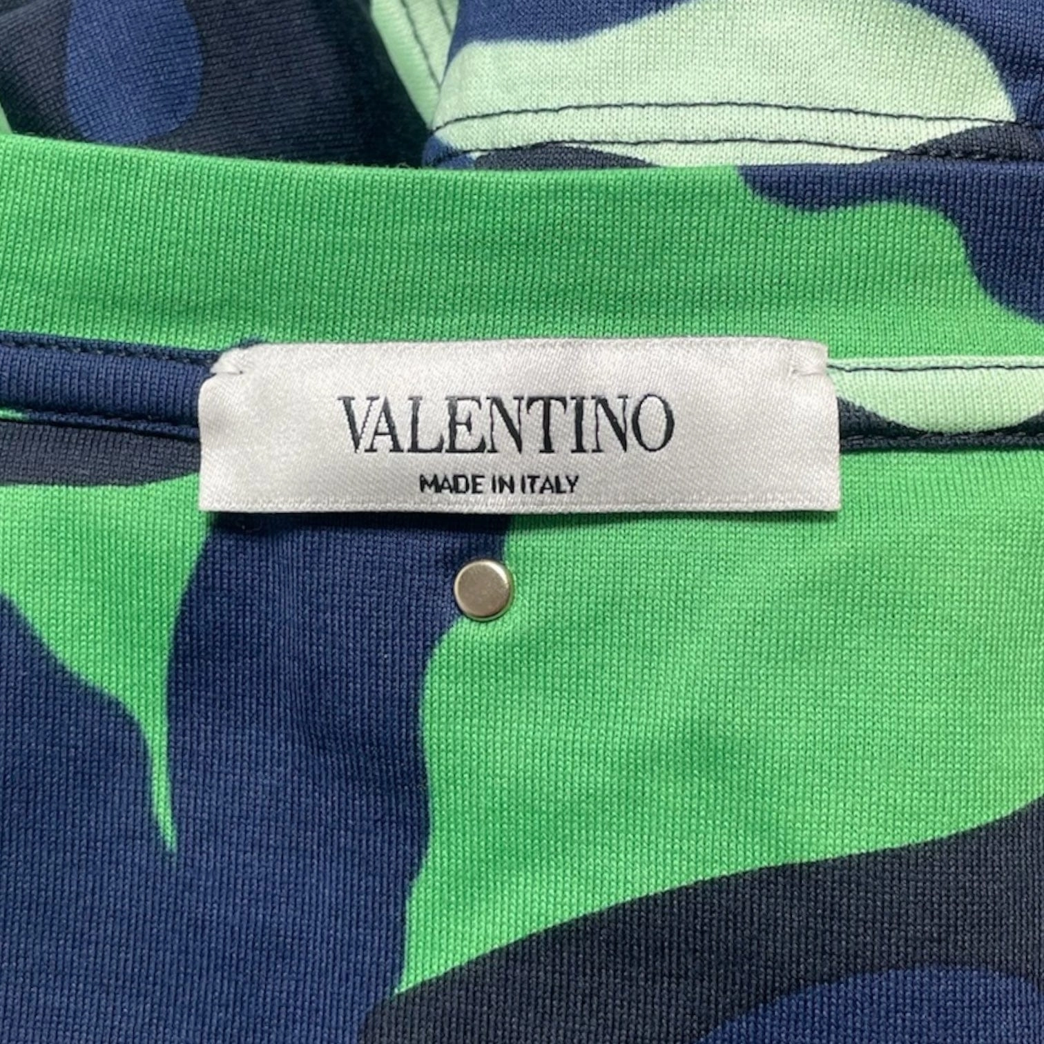 Valentino Garavani Camouflage Short Sleeve Tee Shirt Green Blue Multi